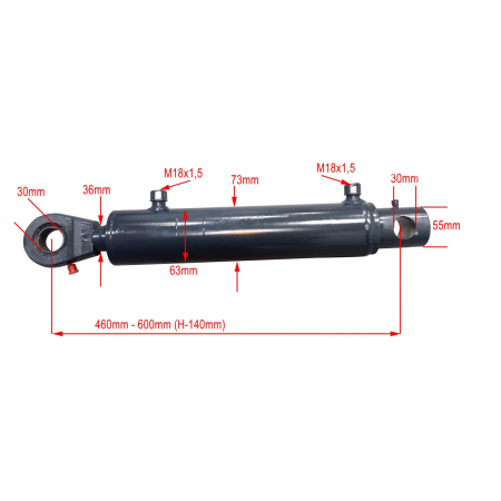 SIŁOWNIK HYDRAULICZNY 63x36 skok 140mm